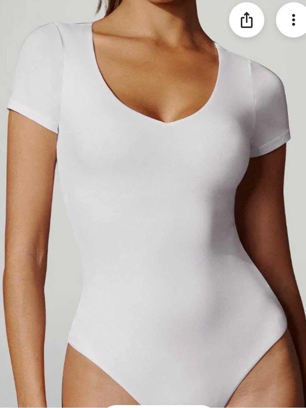 Classic White Short-Sleeve V-Neck Bodysuit